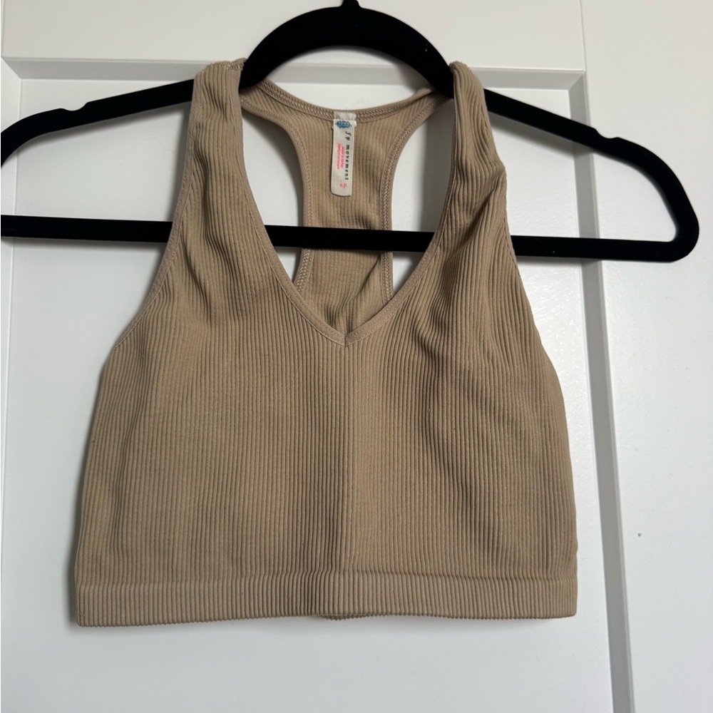 FP Movement by Free People Tan Ribbed Tank Top
